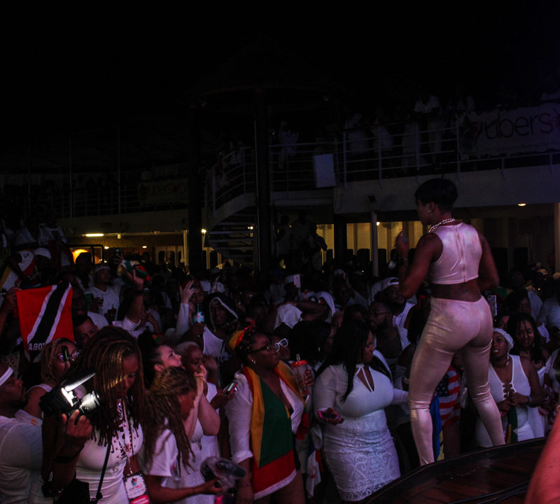 Kes & Patrice Roberts share their new single with Uber Soca Cruise supporters during the all-white party, poolside.