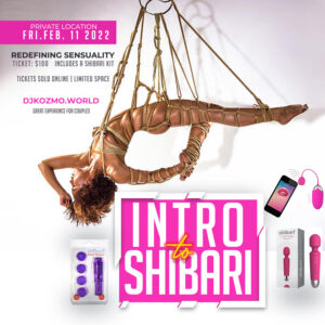 A night of sensuality with Shibari. Learn the pleasure points and how to please your partner from anywhere. Limited space. great for couples