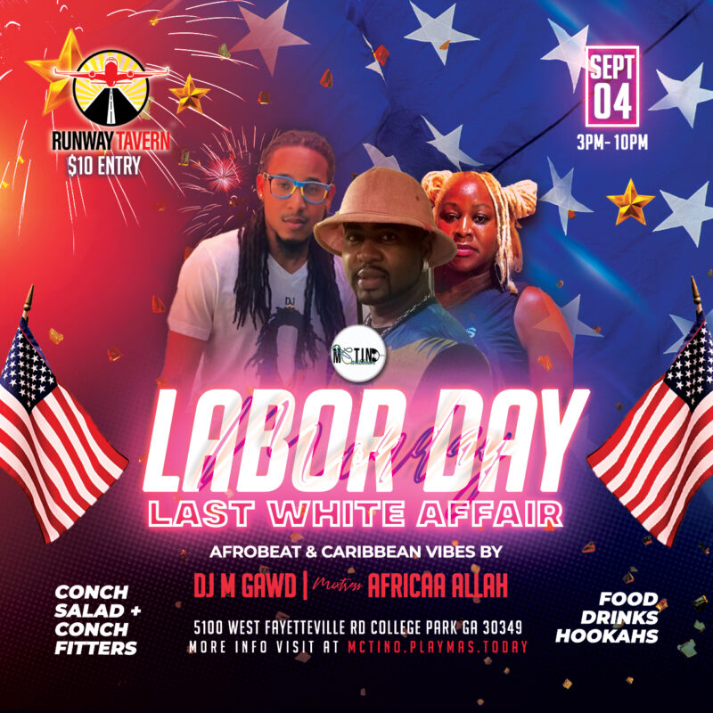 Step into a tropical paradise this Labor Day! Join us at Runway Tavern for an unforgettable event filled with vibrant Afro and Caribbean vibes. Get your squad ready for the ultimate Last White affair! 🌺🍹 #CaribbeanParty #LaborDayFun" Big Virgo Energy! https://hearthis.at/africa-allah/wait-das-her #BTeamDJs Mixtress Africa Allah