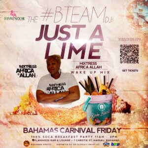 The countdown is on for Bahamas Carnival and we can't wait to welcome you to the ultimate Caribbean experience! Get ready to dance, laugh, and create unforgettable memories together. Bahamas Carnival Friday it starts with "Just a Lime" Breakfast Kickback ???????? #Soca #BahamasCarnival
