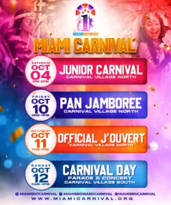 The countdown is on for one of the most highly anticipated cultural celebrations in the U.S. Miami Carnival 2025, returning October 4–12 to Broward and Miami-Dade Counties. With events spanning across two counties and multiple days, Miami Carnival is more than just a parade, it is a festival of Caribbean culture, creativity, and community spirit that unites thousands of revelers, families, and visitors from across the world.