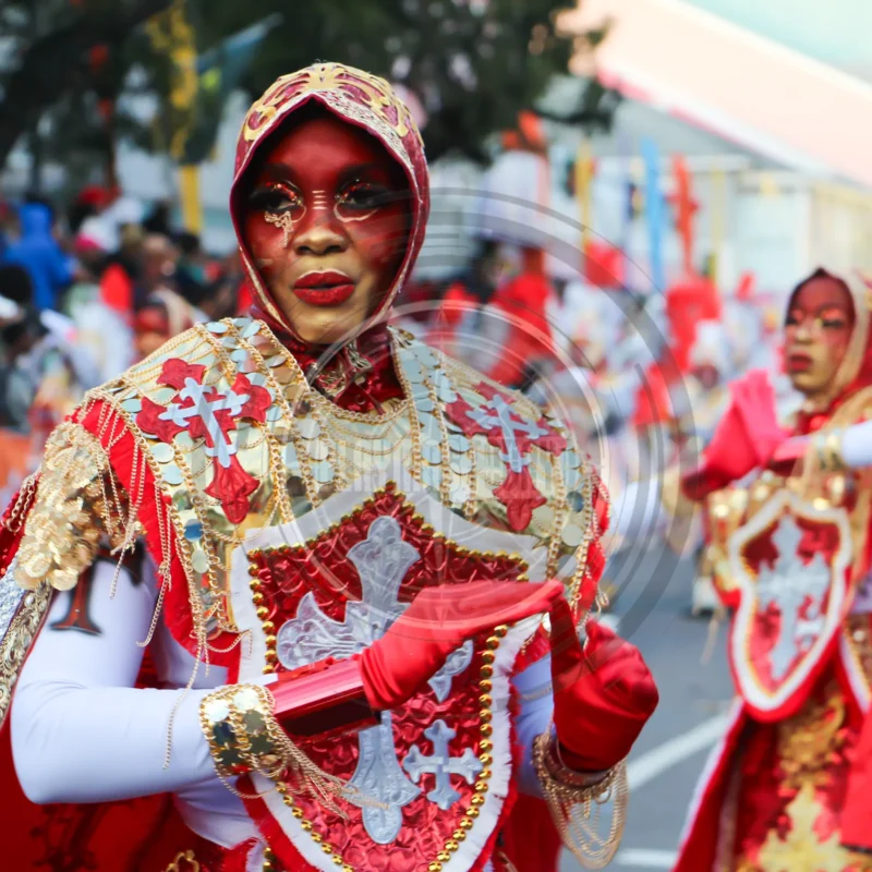 High-fidelity photo of 2025-2026 Junkano Parade by William Mortimore , The Architect Assitant , for the PlayMas.Today Digital Archive. Part of the Caribbean Cultural Infrastructure