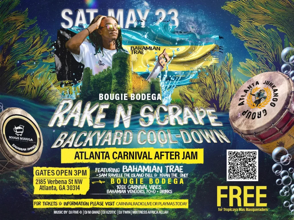 Bahamian Trae to headline  Rake n Scrape Backyard Cool Down Atlanta Carnival Cool down event  May 23