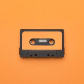 vintage-cassette-tape-orange-background